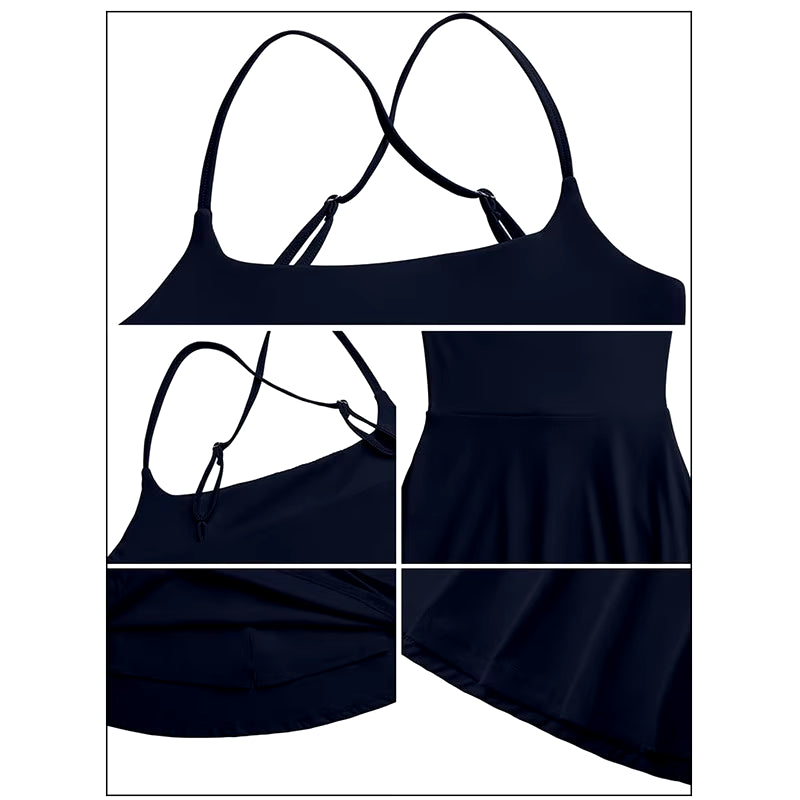 Women’s Sleeveless Mini Tennis Dress with Shorts | Summer Athletic Golf Outfit